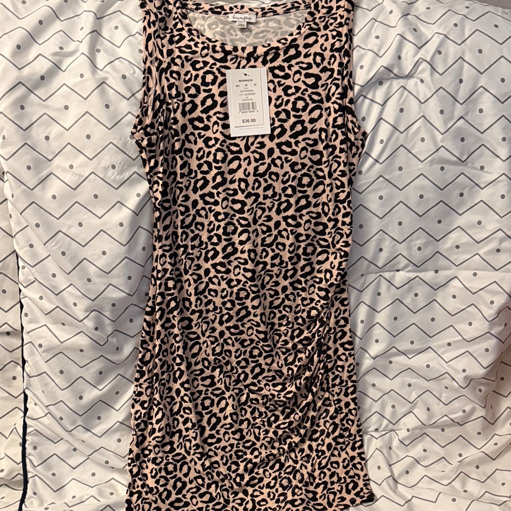 loverFire Leopard Print Mini Dress in Pink and Black